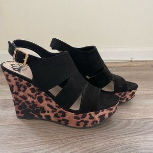 Fergalicious leopard print platforms. Never worn outside.